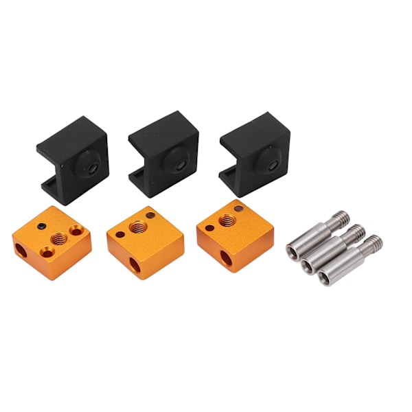3 set 3D-skrivardelar silikonstrumpa aluminium värmeblock rostfritt stål hals för MK7 MK8