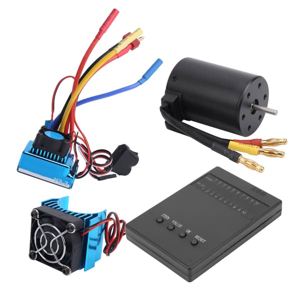 3650 Motor 2300KV+ 45A Børsteløs ESC Programkort Kølepladesæt til 1/10 RC Bil