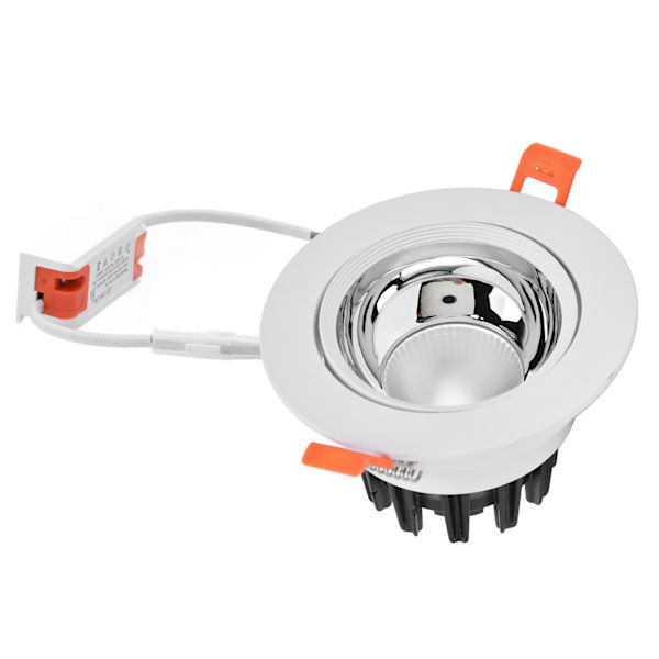LED Downlight Aluminium Justerbar Vinkel Støvtæt Indbygget Loft Spotlight til Stue Soveværelse 100‑264V Hvid Skal Sølv Kop