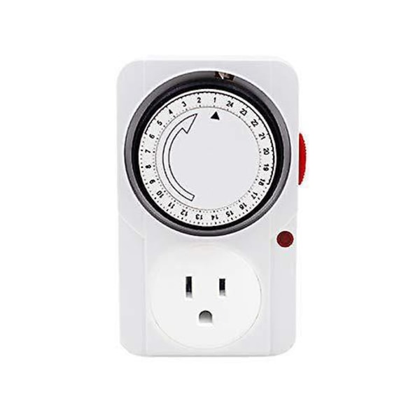 1-Hending Analog Mekanisk Timer, Hvit Sokkeltimer Mekanisk Bryter