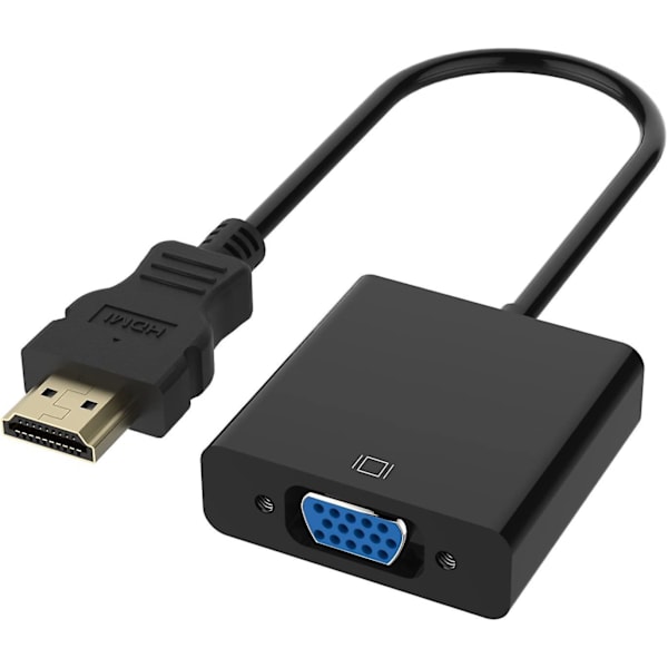 Gullbelagt HDMI til VGA-konverteradapterkabel - 1080p, hann til hunn - for Chromebook, bærbar PC, PC, Raspberry Pi, TV-boks