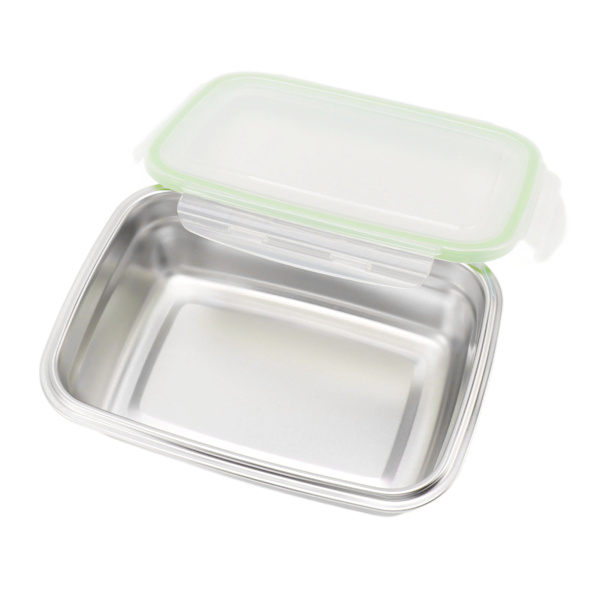 Lunchlåda i rostfritt stål 304, läckagesäker matförvaringsbehållare, fyrkantig Bento-låda 850 ml