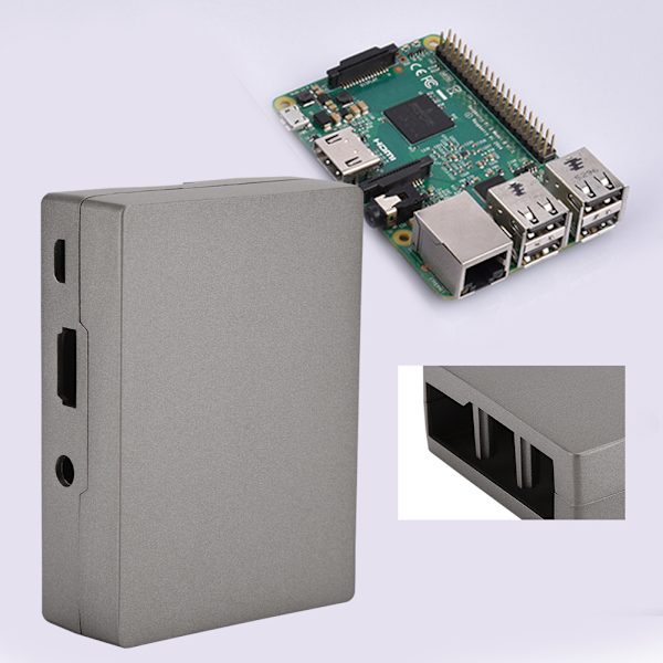 V3 Kova paksu alumiinikotelo liukuestematolla metallikotelo Raspberry Pi 3:lle Harmaa