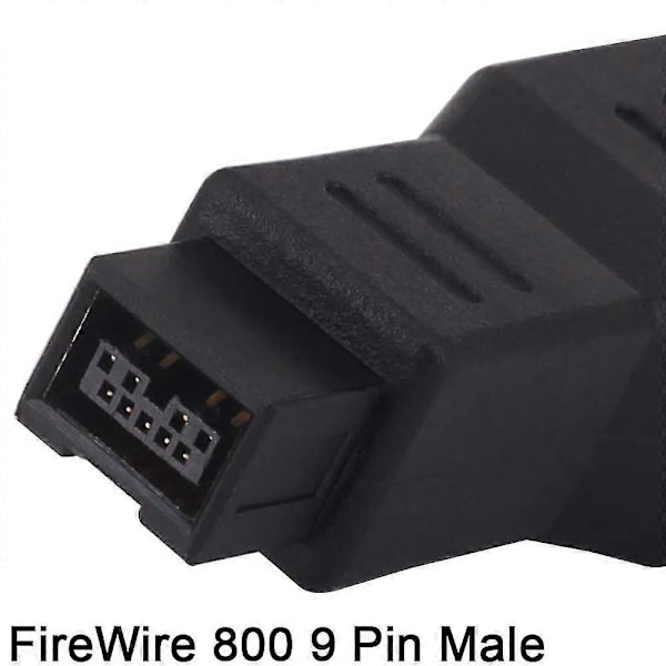 IEEE 1394 Tyyppi A 400 6-nastainen naaras - 1394 Tyyppi B 800 9-nastainen uros datansiirtoadapterimuunnin