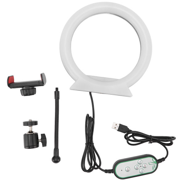 LED-sirkellys justerbart USB-lading RGB Live Fill Light med panorering og vippefunksjon for fotografering