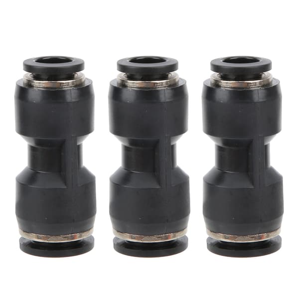 10 stk. Pneumatisk Reducer Connector Rustfrit Stål Resin Sort Lige Union Rør Rørfitting PU14-14