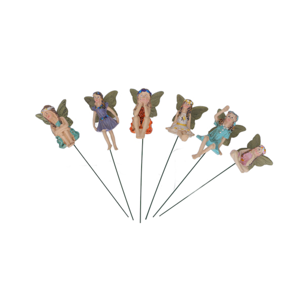 6 stk Fairy Figure Miniature Fairy Elf Statue Mini Have Yard Mikro Landskab Urtepotte dekoration