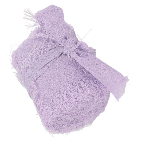 Chiffonband 5M DIY Intressant Rustik Stil Polyester Textur Handfärgat Dekorativt Vintageband för Presentförpackning Lila HM2231604