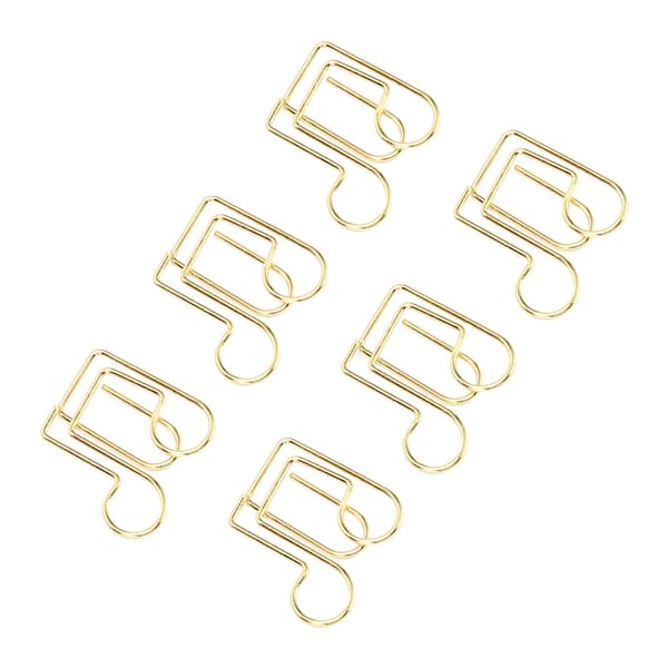 100 stk. formede papirclips forhindrer glidning søde dekorative metal små papirclips til dokument notesbog gylden node