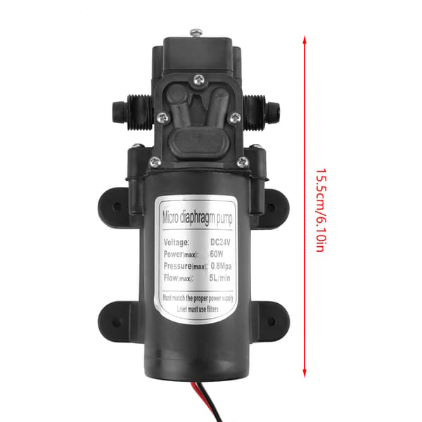 DC24V 60W 5l Min Miniatyr Högtrycks Elektrisk Membran Självsugande Vattenpump