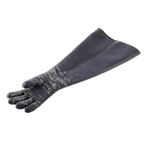 Svarta sandblästrings handskar i gummi med ränder, abrasiva sandblästringshandskar kompatibla med blästerskåp 65x30cm-dtnew Modell 2024 Xgn -GSL
