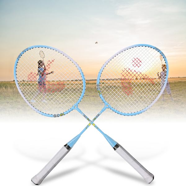 Ett par Aluminiumlegering Tecknad Barn Badmintonracket Utomhussport Fritid ToyBlue