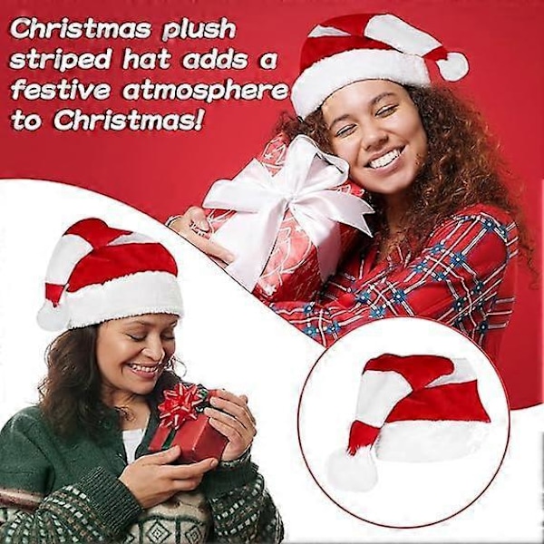 Tomteluvor för Vuxna, Julhatt, Unisex Mjuk Plysch Klassisk Päls Jullovshatt