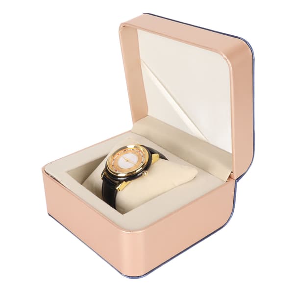 Herre Quartz Ur Moderigtigt Elegant Rhinestone Ur med PU Læderrem til Kontorarbejde