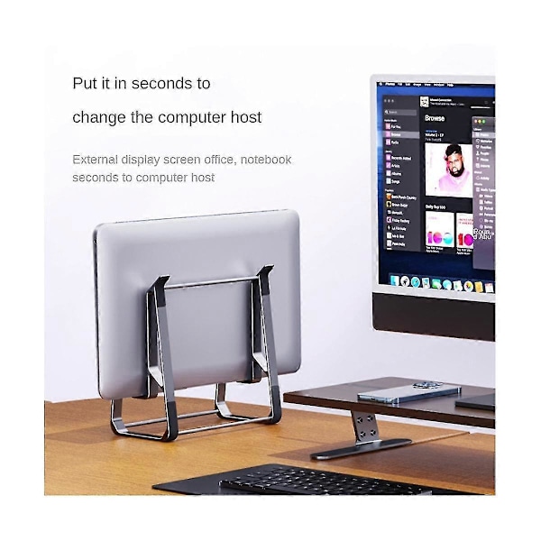 Laptopstativ med oppbevaring, aluminiumslegering, nettbrettstativ, universelt skrivebordsstativ for varmeavledning, Zekai