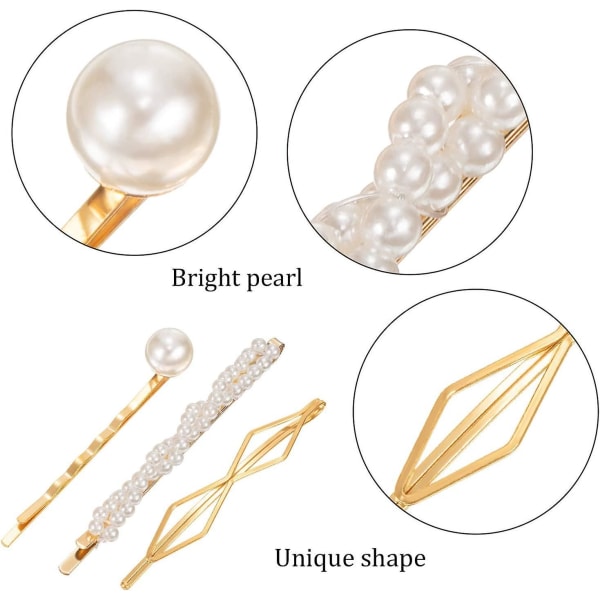 Golden Geometric Hårklämmor Set - 17 stycken snygga hårsmycken för kvinnor och flickor - Perfekt för fester och bröllop