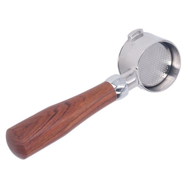 51mm Bundløs Portafilter i Rustfrit Stål med 2 Ører Bundløs Filterholder Portafilter med Træhåndtag til Kaffemaskine Style 2