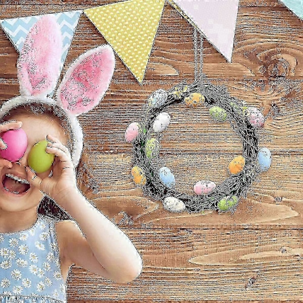 Påske fargerike egg DIY rottingkrans glad påskehare