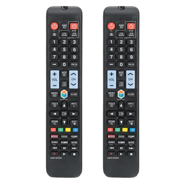 2 STK Multifunksjons TV-fjernkontroll med store knapper for Samsung A59-00784C TV