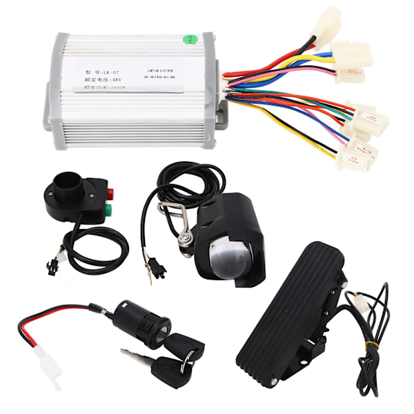 48V 1000W Aluminiumslegering Pedalakselerasjonskontroller Frontlykt og Bryter Elektrisk Sykkel Konverteringssett for Oppgradering