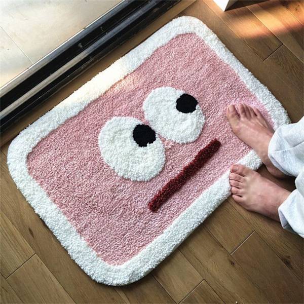 Dörrmatta inomhus Vattenabsorption Inomhus Golvfilt för Hem Badrum Toalett Sött Mönster Rosa Ögon 40x60cm / 15.7x23.6in