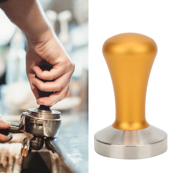 58 mm guld avtagbar kaffepress i rostfritt stål, tillbehör för pressning av kaffepulver