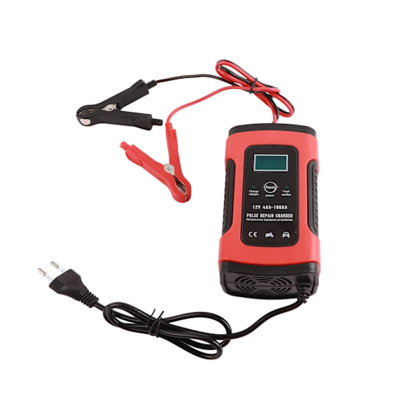 3-trins automatisk smart batterilader LCD-display multifunktionel lader AC100-240V til elbiler EU-stik