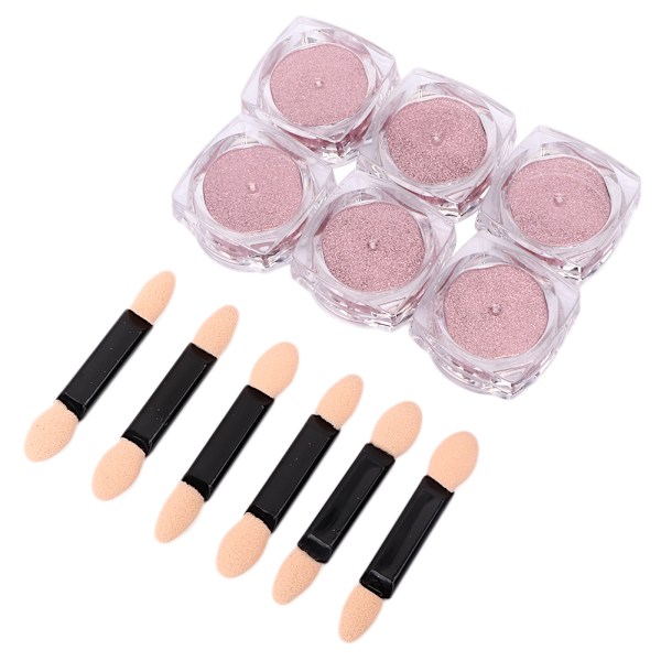 6 st 0,5 g nagelkonstpulver nageldekoration glitterpigment för nagelkonstsalong TCL-05