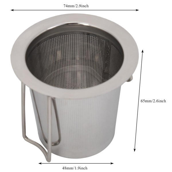 Rustfrit stål mesh te infuser metal kop si Foldeligt filter med låg