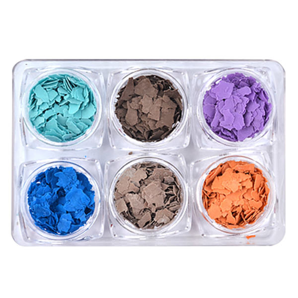 6-rutnät nagelkonst klistermärken glitter oregelbunden form paljetter dekoration DIY manikyr A-typ