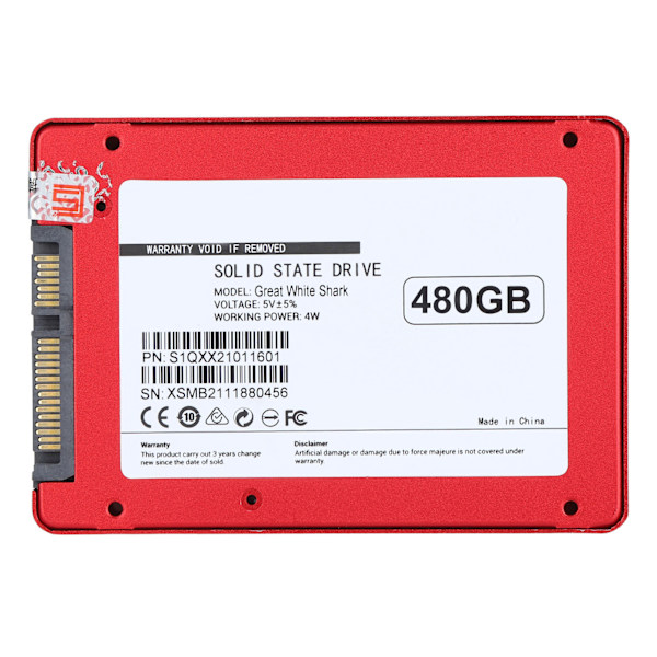 SSD SATA3 2,5 tommers grensesnitt Full Power Mode Solid State Drive for Desktop Store Data 480 GB