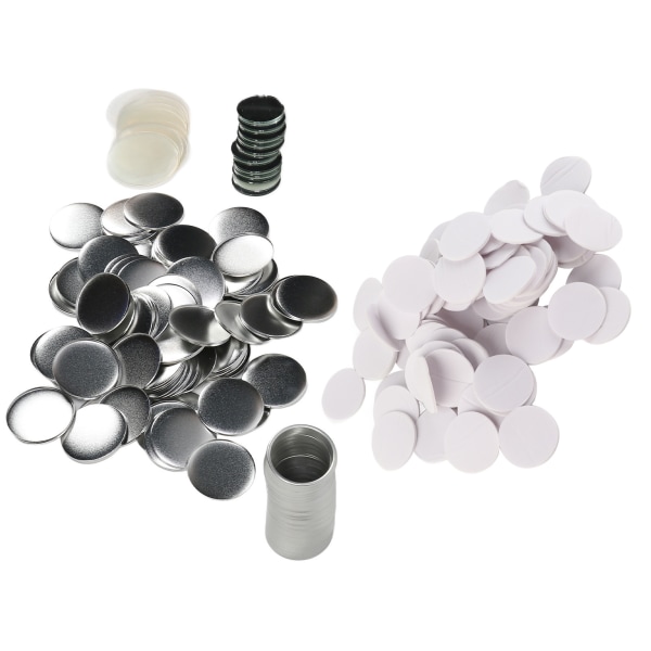 100 sarjaa 58 mm peilin pyöreät napit osat tee tee itse tyhjä ruosteenkestävä pelti nappivalmistustarvikkeet käsitöitä varten