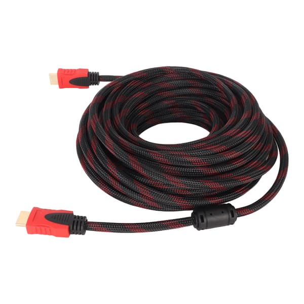 15m HD Multimedia Interface Kabel Fuld HD 1080p Fleksibelt HD Multimediekabel til TV Computerskærm Sort Rød
