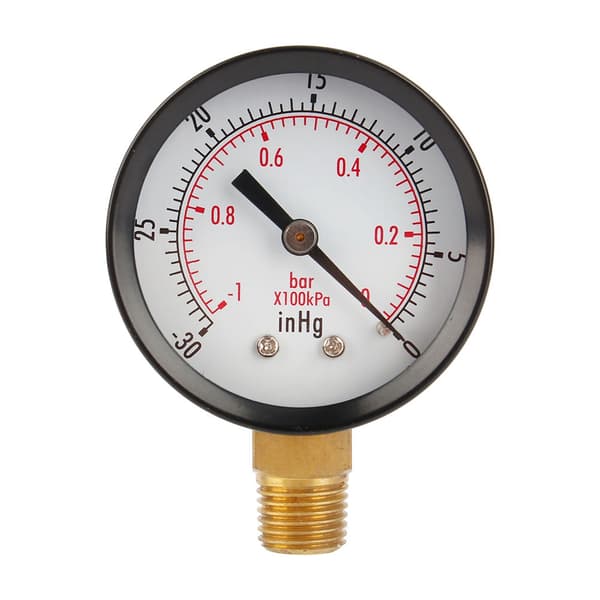 2\" Vakuumtrykkmåler for luftkompressor vann olje gass 1/4\" NPT bunnmontering MF