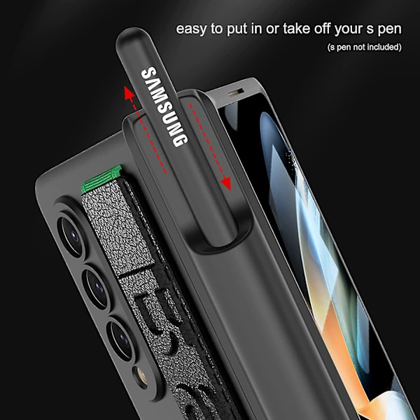 Yhteensopiva Samsung Galaxy Z Fold 3 5g Magneettisella Sarana Suojauksella Sisäänrakennetulla Näytönsuojalla S Pen -pidikkeellä ja Hihnalla Kattava Kotelo