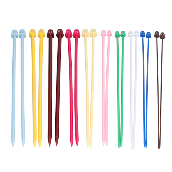 20 st stickor i flera färger, 27 cm, bärbara stickor i plast för DIY-entusiaster