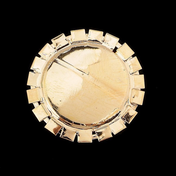 5 Stycken Flerfärgade Flatback Rhinestone Knapp Klädsel Utsmyckningar Guld