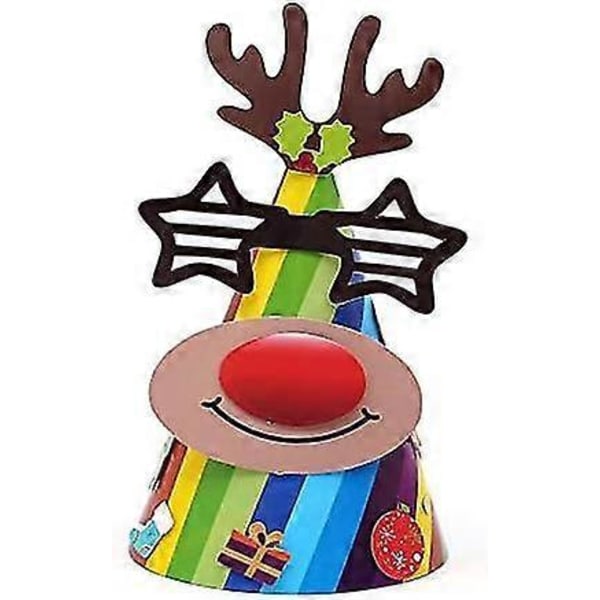 Juledekorasjoner Papir Julehatt Fargetrykk Tegneserie Barn Julehatt Høytidsfest DIY Utkledning 8 stk flerfarget