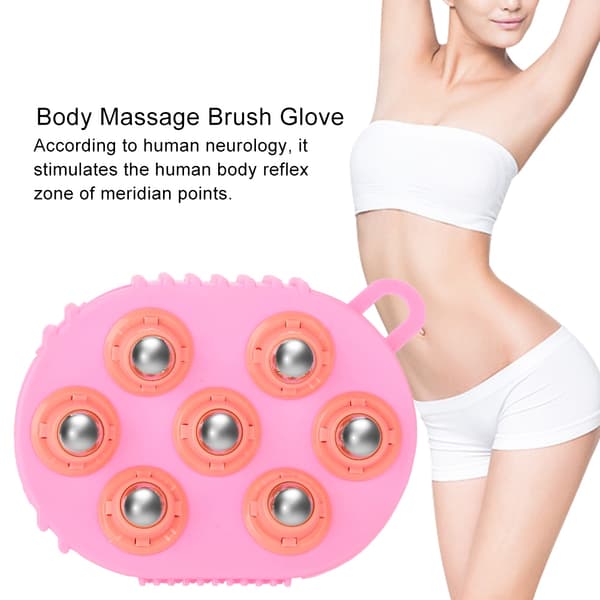 360° Rustfrit Stål Krops Cellulite Massager Muskel Smertelindring Afslappende Massagebørste Handske