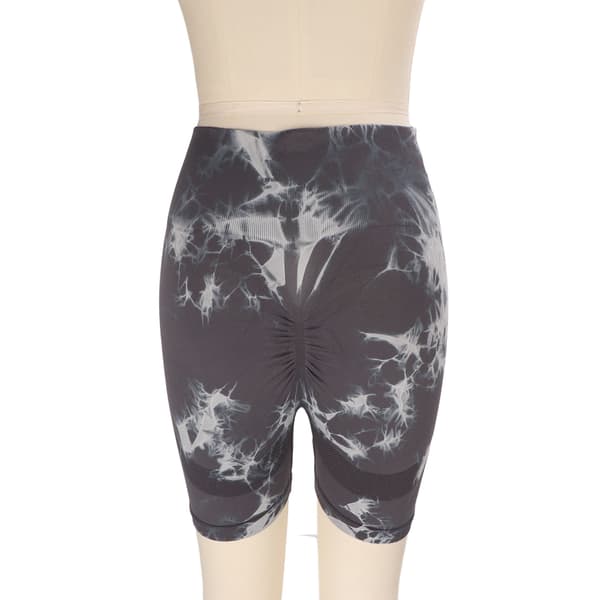 Yogashorts Højtaljede Grå Tie Dyeing Bløde Balde-løftende Yogashorts til Kvinder Løb M