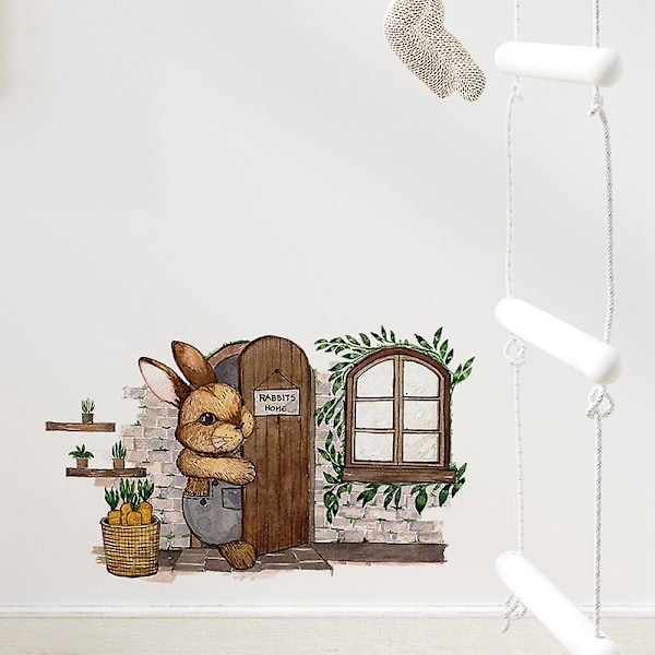 En uppsättning väggdekaler med motiv från Rabbit's House, självhäftande väggdekoration