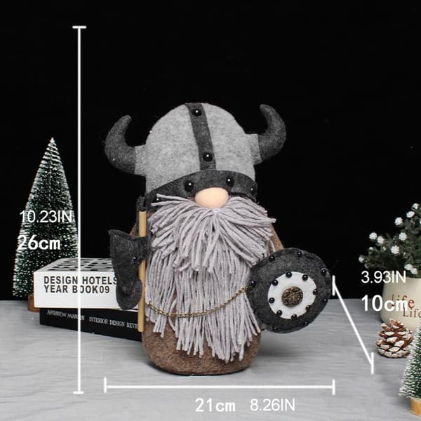 Ansiktslös Tomte Plyschdocka Riddare Dvärg Viking Gladiator Figur Bordsdekoration