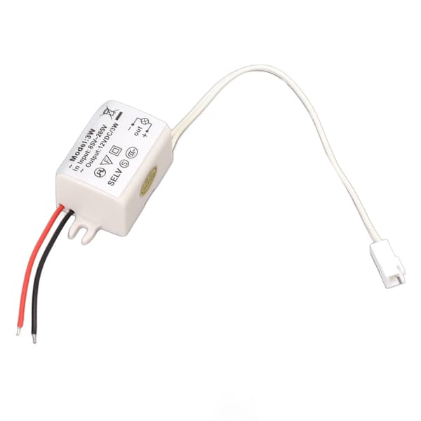 LED-drev strømadapter DC12V 3W Kompakt overspændingsbeskyttelse til LED-strips, LED-pærer, industrilamper