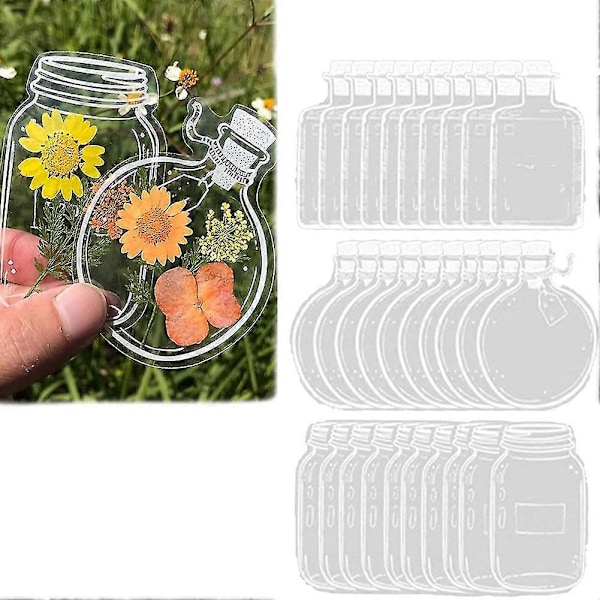 Tørret Blomst Bogmærke Flaske, transparente Tørrede Blomster Bogmærker, DIY Tørret Blomst Bogmærke, passer til Kvinder