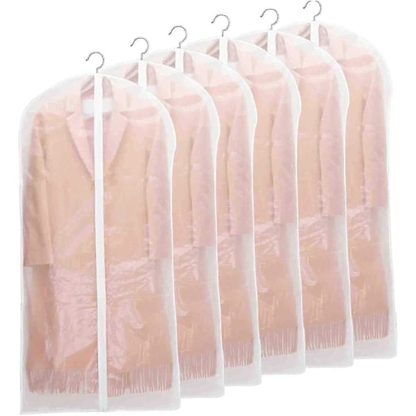 Klesposer, [6 stk.] Transparent klesbeskyttelse, med glidelås 60x140cm Svart