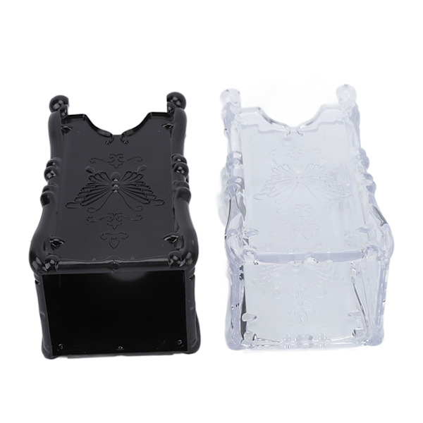 2 STK Bomuldspude Opbevaringsboks 3D Butterfly Rose Mønster ABS Transparent Sort Make Up Pad Holder med låg