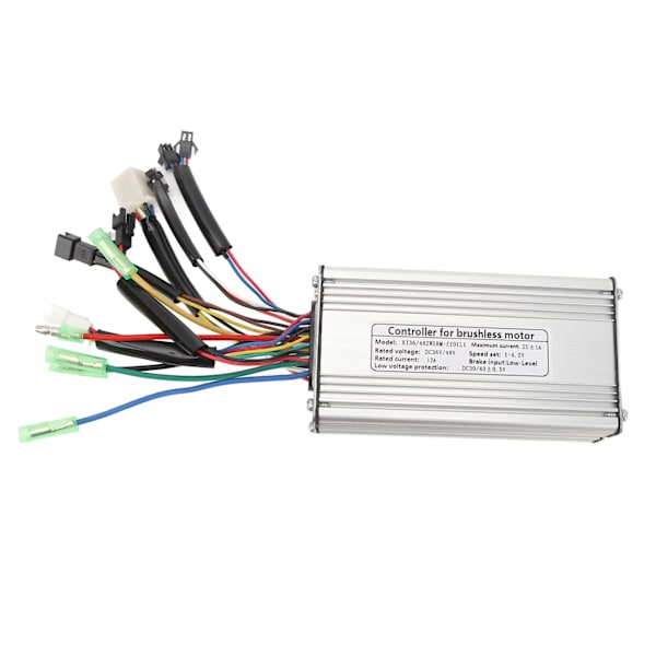 Firkantbølge-controller 25A elektrisk cykelcontroller 36V 48V metalskal med SM-stik til 750W motor