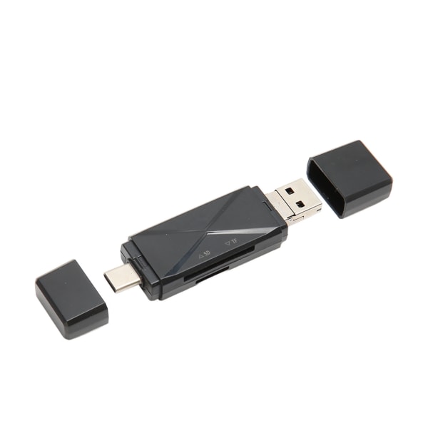 Minnekortleser Bærbar Mini 3 i 1 USB C USB 2.0 Micro USB Storage Card Reader med 3 kontakter