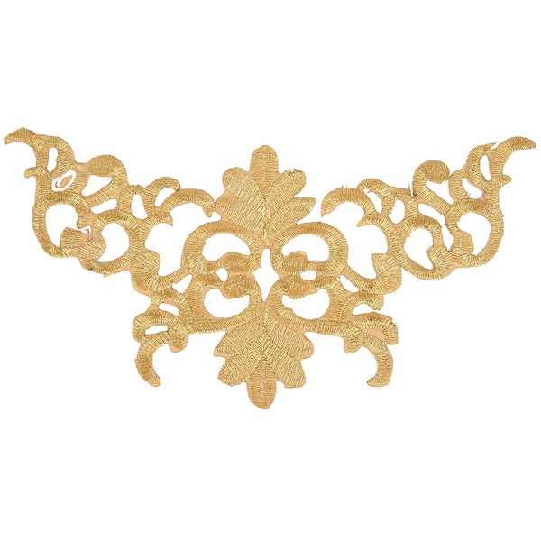 4 STK Broderet Patch Syning Klud Sticker DIY Applikation Håndværk Dekoration Tøj Tilbehør Pagoda Form Guld