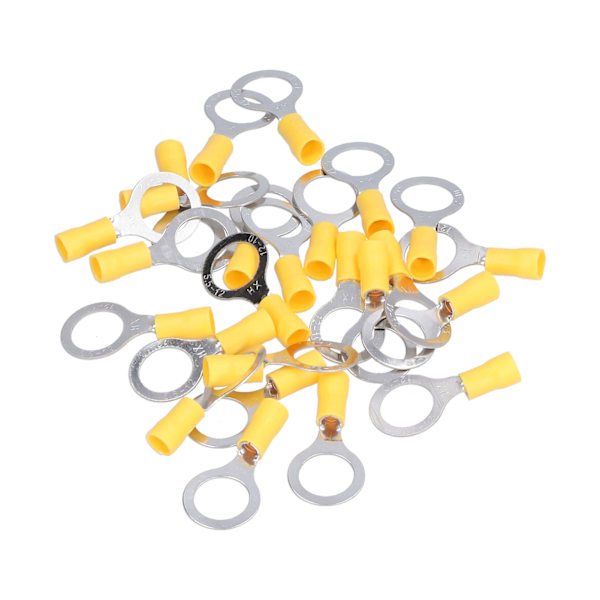 25 stk. Ringterminal Elektrisk Ledning Kabel Krympeforbindelse RV5‑12 Tilbehørssæt Kit Gul
